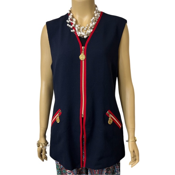 VINTAGE ELLEN TRACY LADYS ZIPPER FRONT VEST 100% WOOL SIZE 12. - Picture 9 of 14